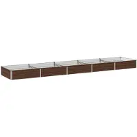 vidaXL Verhoogde Tuinbak Zwart 400 x 80 x 24 cm koudgewalst staal