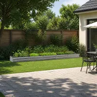 vidaXL Verhoogde Tuinbak Gegalvaniseerd zilver 400 x 40 x 24 cm