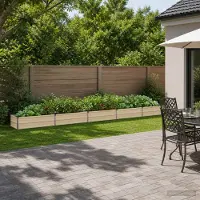 vidaXL Verhoogde Tuinbak Ivoor 400 x 40 x 24 cm koudgewalst staal