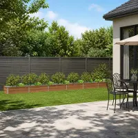 vidaXL Verhoogde Tuinbak Houten Bruin 480 x 40 x 24 cm