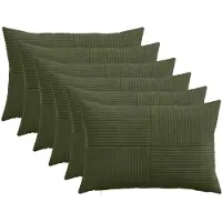 vidaXL Kussensloop 6 st ALMELO Groen 50 x 75 cm corduroy