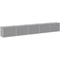 vidaXL Verhoogde Tuinbak Grijs 400 x 40 x 55 cm Gegalvaniseerd staal