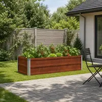 vidaXL Verhoogde Tuinbak weervast staal 100 x 40 x 24 cm