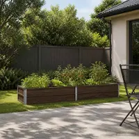 vidaXL Verhoogde Tuinbak Zwarte walnoot 160 x 40 x 24 cm