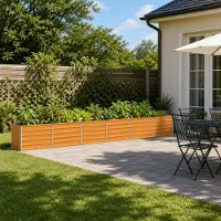 vidaXL Verhoogde Tuinbak Naturel 480 x 40 x 55 cm koudgewalst staal
