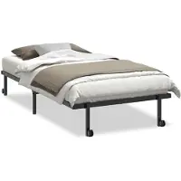 vidaXL Bedframe zonder matras opvouwbaar 100x200 cm staal zwart