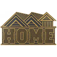 Relaxdays Antislip Deurmat Rubber 45x75cm met 'Home' Tekst - Goud/Zwart
