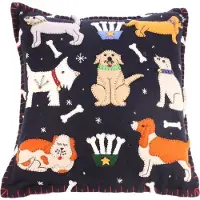 Meander Kussen honden m sjaal en bot, vilt incl vulling 35x10,5x37cm