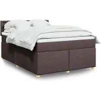 vidaXL Boxspringbed met matras, donkerbruin, 140x200 cm, gestoffeerd