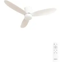 Create - 40W stille plafondventilator Ø132 cm - Wit - Met licht - Afstandsbediening - WIND LITE