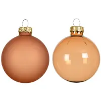 Kaemingk Kerstballen Brandy Orange Transparant-Mat Ø 6 cm - Set 6