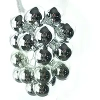 Kaemingk Mini Kerstballen Zilverkleurig Glanzend 2,5 cm Glas 12 Stuks