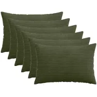 vidaXL Kussensloop 6 st HEERLEN Groen 30 x 50 cm corduroy