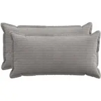 vidaXL Kussensloop 2 st HOUTEN Lichtgrijs 40 x 80 cm corduroy