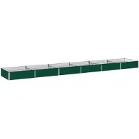 vidaXL Verhoogde Tuinbak Groen 480 x 80 x 24 cm Gegalvaniseerd staal
