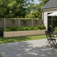 vidaXL Verhoogde Tuinbak Ivoor 480 x 40 x 55 cm koudgewalst staal