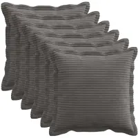 vidaXL Kussensloop 6 st HOUTEN Donkergrijs 50 x 50 cm corduroy