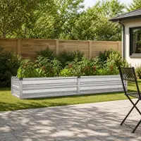 vidaXL Verhoogde Tuinbak Zilverkleurig 160 x 40 x 24 cm gegalvaniseerd
