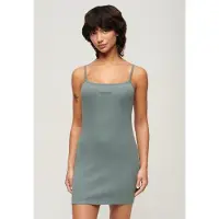 Superdry Embroidered Rib Strappy Mouwloze Korte Jurk