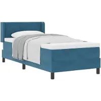 vidaXL Boxspring bed met hoofdeinde Donkerblauw 190 x 90 cm Fluweel