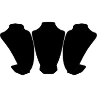 Famanu – Set van 3 zwarte velours ketting display bustes voor het ophangen van chokers, hangers en kettingen