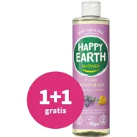 Happy Earth 1+1 gratis: 100% Natuurlijke Douchegel Lavender Ylang 300 ml