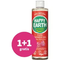 Happy Earth 1+1 gratis: 100% Natuurlijke Douchegel Floral Patchouli 300 ml