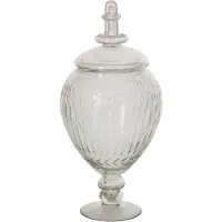 J-Line voorraadpot reliëf - glas - transparant - large