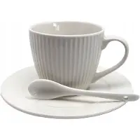 Queen Isabell Witte Koffiekop met Schotel en Lepel - 210ml