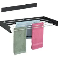 Kavo - Wanddroogrek – Ophangbaar Wasrek voor Kleding – RuimtebeKavoarend - Zwart - 15cm x 100cm x 50cm