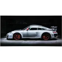 J-Line Wanddecoratie auto - glas - grijs