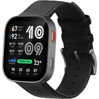 Kwmobile lederen horlogebandje geschikt voor Amazfit Bip Max / Amazfit Bip 6 polsband - Echt leren smartwatch bandje - Activity tracker horloge band in zwart