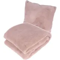 Padiro kussen- en plaidset - 2-delige set - 45 x 45 cm - Roze - Polyester