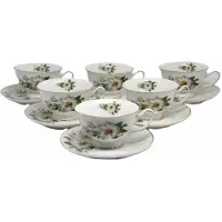 Queen Isabell Elegante Koningin Isabell Porseleinen Kopjes & Schotels Set - 6 stuks, 150ml