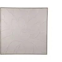 Ptmd Florise Cream Framed Canvas Wall Panel Flower A
