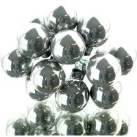 Kaemingk Mini-kerstballen Zilvergrijs aan draad Ø 2,5 cm - glas