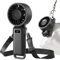 Vali Handwaaier - Kleine Zakventilator - Oplaadbare Miniventilator - Zwart - 4cm x 8cm x 19cm