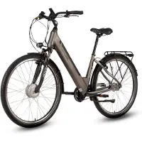 Saxxx Comfort Plus 4.0 - 26 inch elektrische stadsfiets - actieradius tot 90 km - 95% voorgemonteerd - voorwielmotor - 36V 418Wh accu - Shimano 7-speed naafversnelling - LCD-display- Zilvergrijs mat