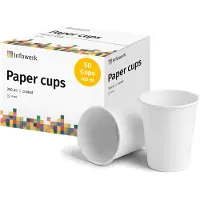 Infowerk NIEUW: Kartonnen bekers, 200 ml, onbedrukt, wegwerpbekers, 50 stuks