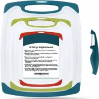 Vali Snijplankenset - Vaatwasserbestendig - Snijplankenset met Houder - Veelkleurig - 39cm x 2cm x 24cm