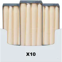 Spaas 10x Dinerkaarsen Ivoor 23/250 mm ± 8 branduren 8 stuks