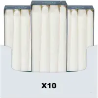 Spaas 10x Dinerkaarsen Wit 23/250 Mm ± 8 Branduren 8 Stuks