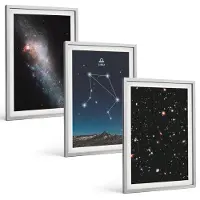 Coloray 3-Delige Schilderij Set - Ruimtestelsel Sterrenbeeld Weegschaal Nachthemel - 40 x 60 cm - Stijlvolle Muurdecoratie - Kantoor - Decoratieve Schilderijen