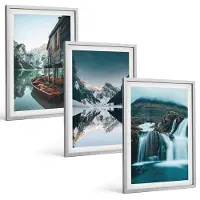 Coloray 3-Delige Schilderij Set - Berglandschap Met Een Waterval En Een Meer - 40 x 60 cm - Wanddecoratie - Muurdecoratie - Moderne Interieurdecoratie - Stijlvolle Muurdecoratie