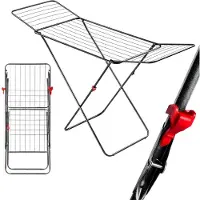 Vali Droogrek - Gewichtslimiet 15kg - Wasrek - Vouwbare Vleugdroger - Zilver - 180cm x 54cm x 97cm