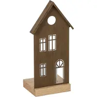 J-Line Windlicht huis - ijzer - bruin - large