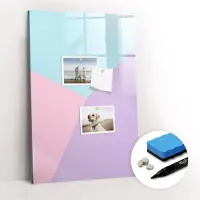 Tulup Whitebord - Pastel patroon - 40 x 60 cm - Paars Magnetisch Bord - Gratis 5 Sterke Magneten + Whiteboard Marker & Wisser - Minimalistisch Prikbord - Magnetisch Bord - Notitiebord Werkplek