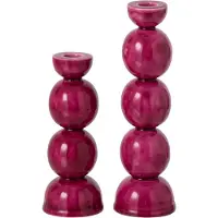 J-Line Kandelaars - ijzer - fuchsia - set van 2