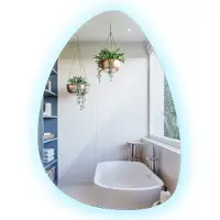 Tulup Coloray LED Spiegel - Onregelmatige Spiegel met Verlichting - 64 x 90 cm - LED Badkamerspiegel - Grote Onregelmatige Wandspiegel - Koud Wit 6500K - Boho Decoratieve Spiegel