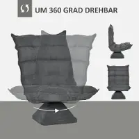 HAUSS SPOLE Fauteuil Draaibaar Met Verstelbare Rugleuning Comfortabele Relaxstoel Voor Woonkamer En Kantoor Metaal Grijs